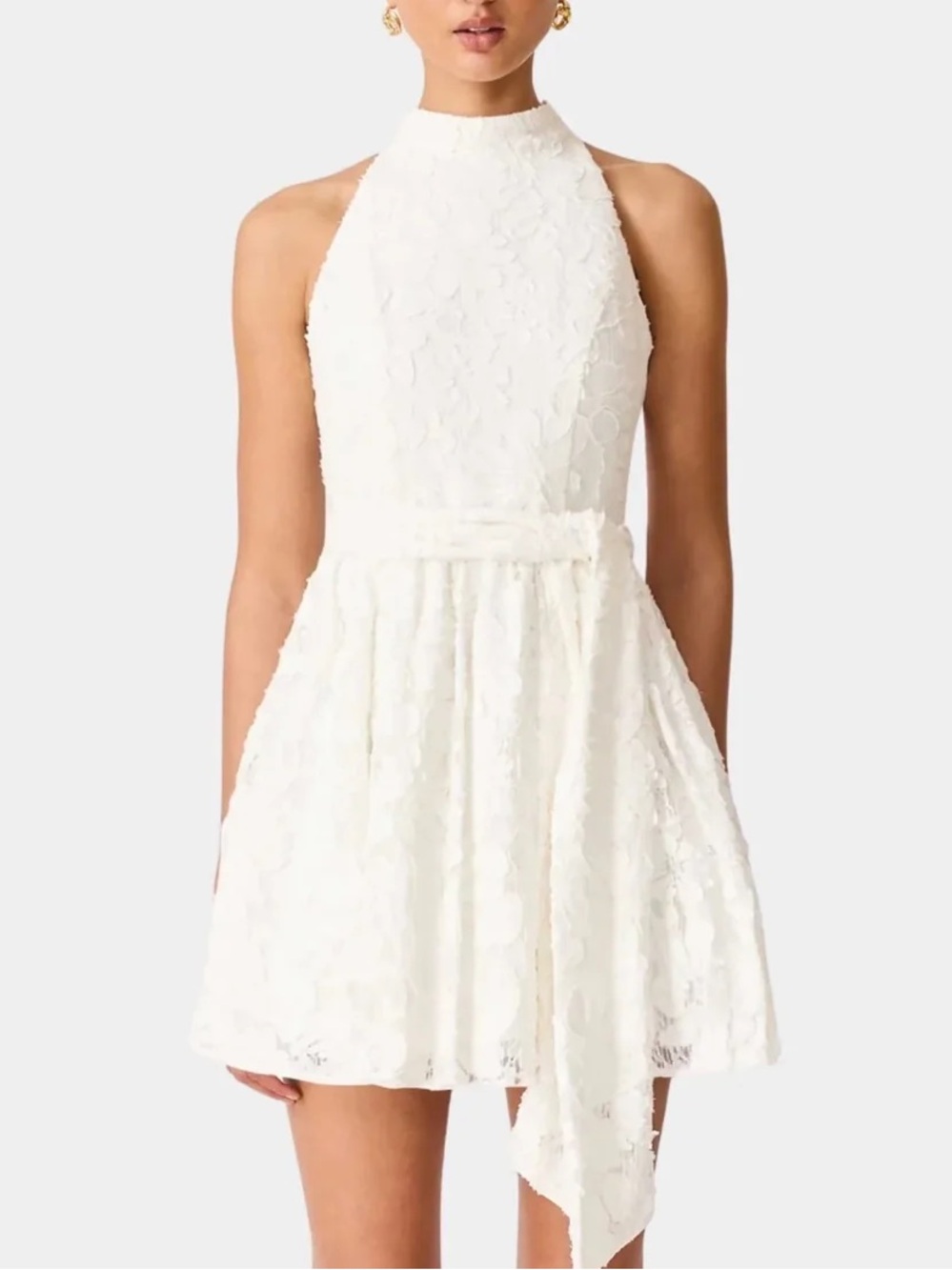 Elliatt Edellie Halter Mini Dress in White